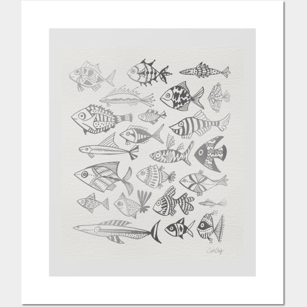 fish inkings silver Wall Art by CatCoq